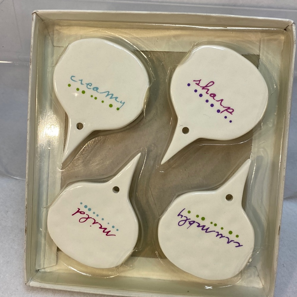 Cheese Tray Markers Mild Sharp Creamy Crumbly 3.5” tall